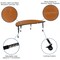 Flash Furniture Oval 60 W, 86 L, 25 H, Chrome, Laminate, Particleboard, Steel, Wood Grain XU-GRP-A3060CON-60-OAK-T-P-CAS-GG - alternate 2